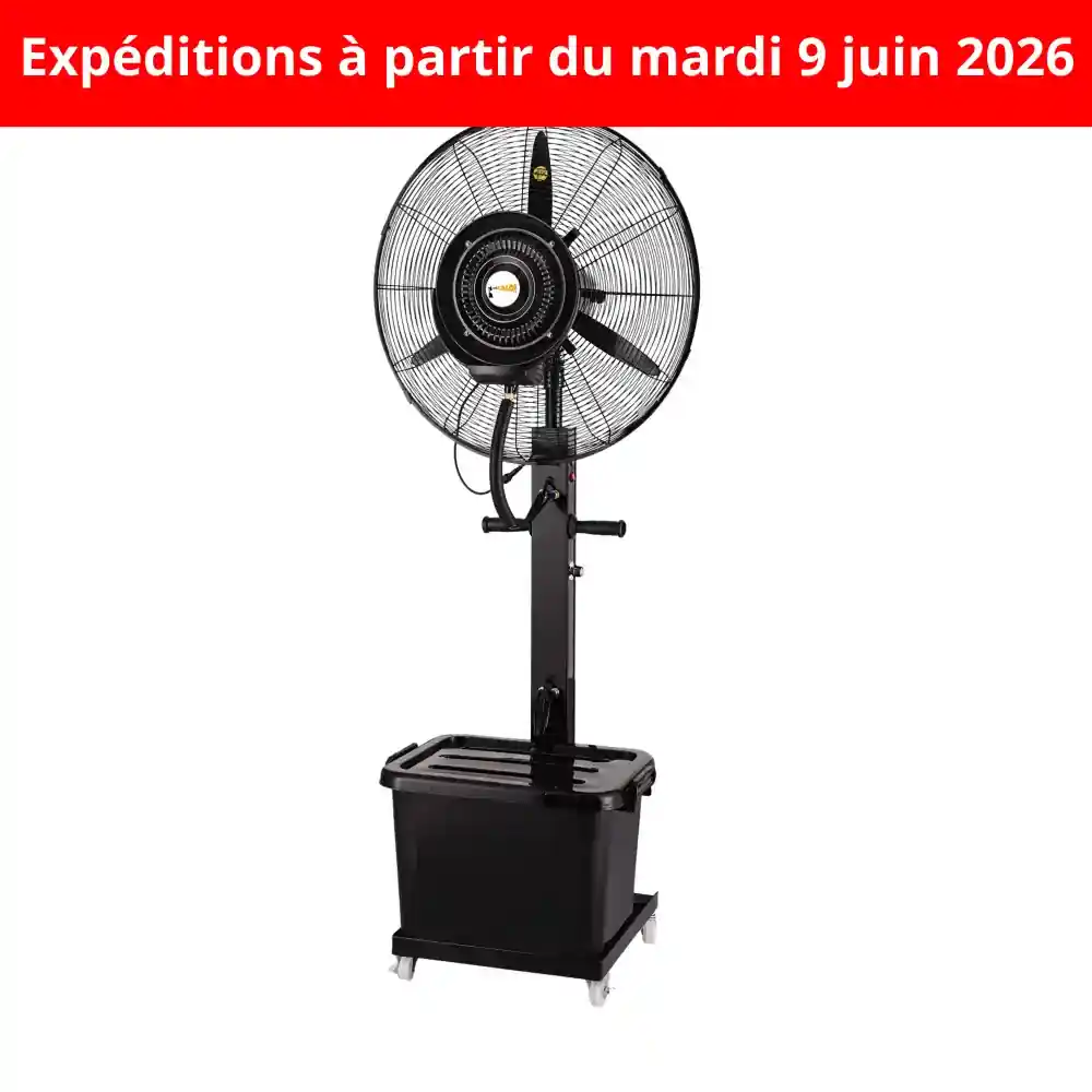 ventilateur brumisateur restaurant poignées roulettes