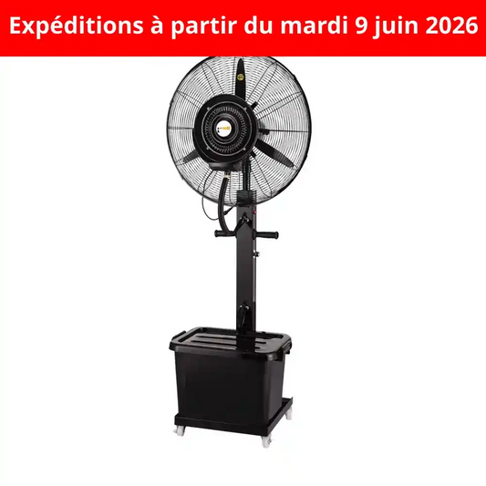ventilateur brumisateur restaurant poignées roulettes