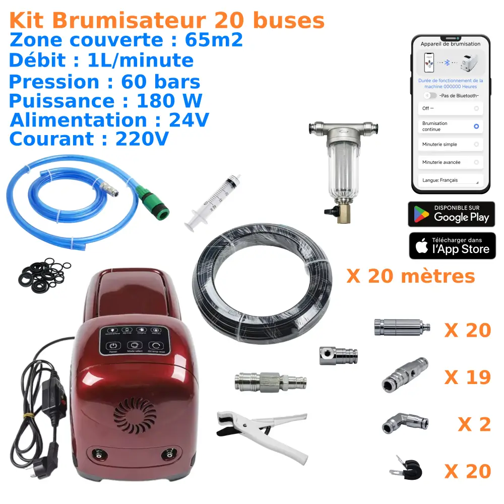 kit brumisateur haute pression 20 buses