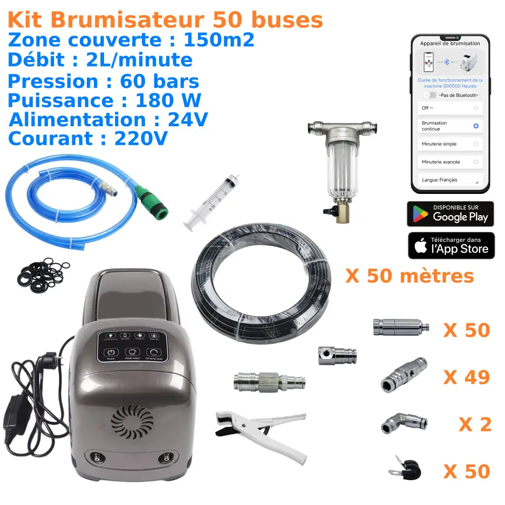 kit brumisateur haute pression 50 buses 