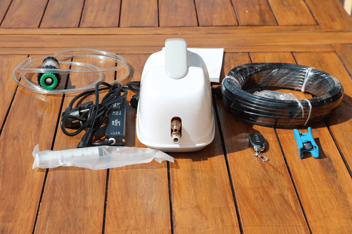 Compresseur brumisateur haute pression – Kit terrasse 12 buses – cadeau de Noël